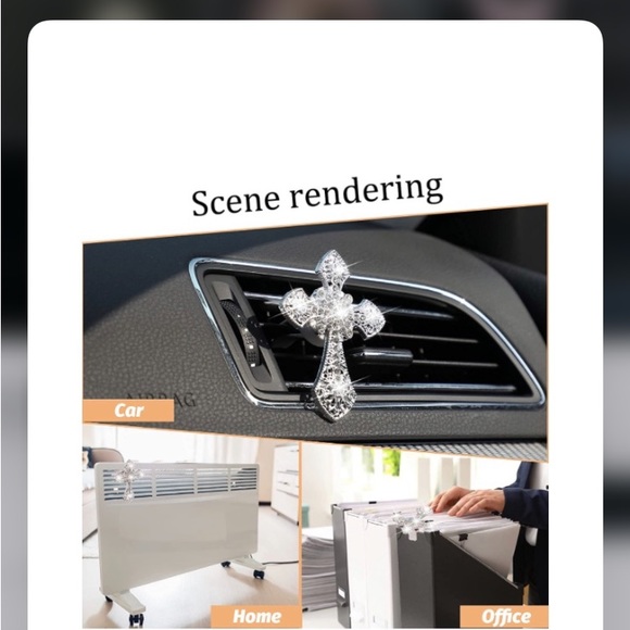 Crystal Cross Vent Clip Car Interior Decor - Picture 4 of 4